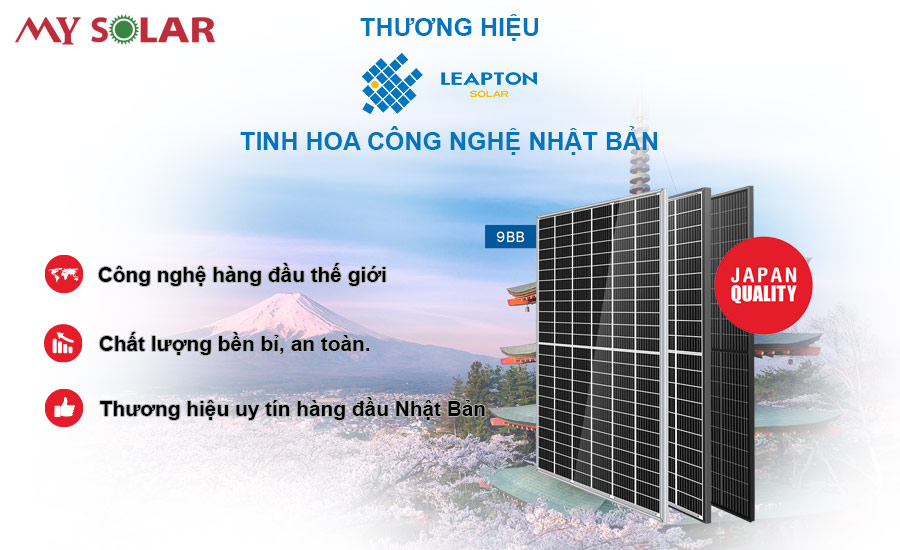 Pin năng lượng mặt trời Leapton tinh hoa công nghệ Nhật Bản